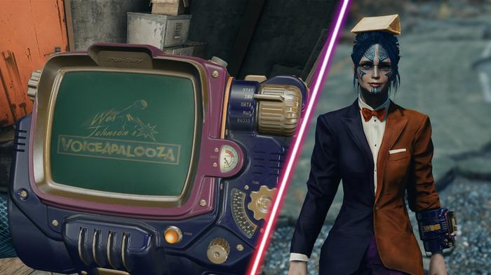 Some of the Voiceapalooza-themed outfits in Fallout 4.